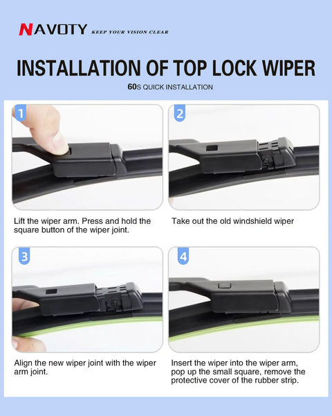 Top Shelf Original Equipment Replacement Windshield Wiper Blades For 2014 To 2018 Chevy Silverado And Gmc Sierra installation steps.