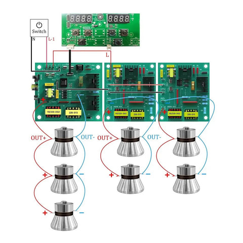 Powerful 420W Ultrasonic Cleaner PCB Driver Boards Kit With 40KHz Transducer circuit diagram for DIY hobbyists and pros.