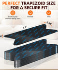 24 Piece Rug Gripper Set Non Slip Carpet Tape Reusable Rug Tape shown in trapezoid size with dimensions and thickness label.