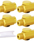 Five Pack Brass In Line Air Flow Regulator Valve For Air Compressors One Quarter NPT Male To One Quarter NPT Female High Flow Control