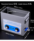 Huge 6.5L Ultrasonic Cleaner Tank With Heat For Deep Carburetor And Engine Part Scrubbing 40KHz Powerful Cleaning Machine with controls.