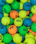 Karma Color Mix Golf Balls 12 Pack Recycled Used Collector Edition Good Condition With Dope Psychedelic Design, colorful pile