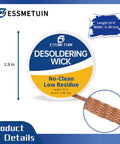 Desoldering Wick And No Clean Flux Set For Electronics Repair Fast Solder Removal Kit 10ft length 0.08 in width