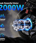 All Terrain Off Road Electric Bike For Adults With 2000W Peak Power 16 Inch Wheels highlighted features