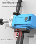 Close-up of a Heavy Duty 4 Meter Grain Suction Machine With 2200 Watt Motor For Farm Feed and Cement Transport control panel and buttons.