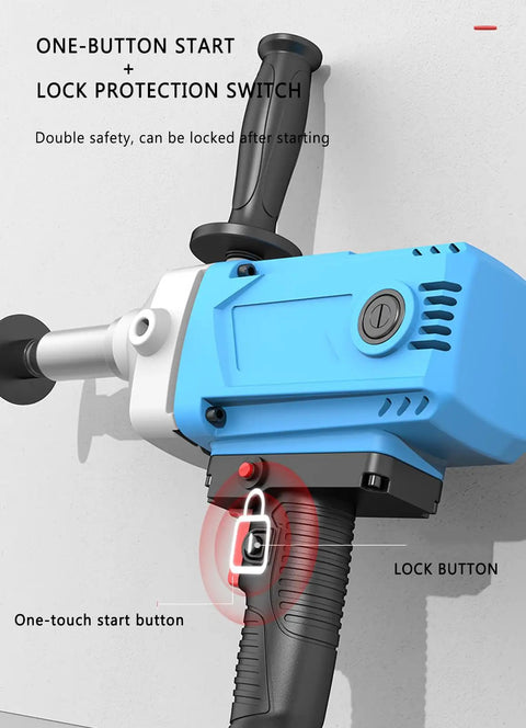 Close-up of a Heavy Duty 4 Meter Grain Suction Machine With 2200 Watt Motor For Farm Feed and Cement Transport control panel and buttons.