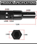 Heavy Duty 2 Inch Hex To 2 9 16th Inch Round Auger Adapter For Skid Steer And Tractor Hex To Round Bit Converter; dimensions view