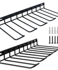 Power Tool Organizer Wall Mount and Drill Holder 2 Pack Black Steel Racks for Garage Holds Four Tools 80 Lb Capacity Easy Install with Screws Anchors Included