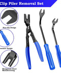 7 Piece Car Trim Removal Tool Kit with plastic pry tools and auto fastener clip pliers for body upholstery and dashboard removal
