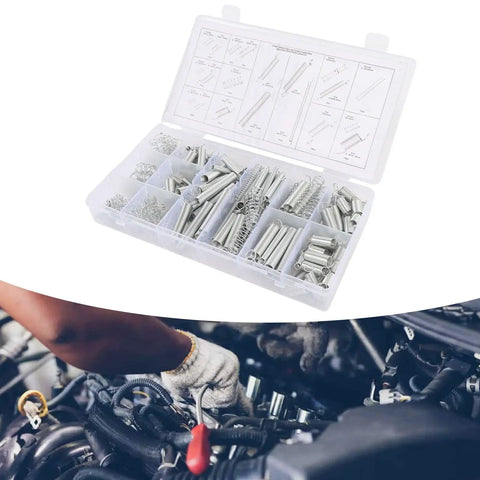 Dope 200-Piece SASKATE Extension Spring Kit With Storage Box Features Zinc Plated Metal Assorted Sizes Perfect for Home Repairs Shop Tools And Automotive Fixes You'll Love. zinc-plated spring assortment in storage box for automotive repairs