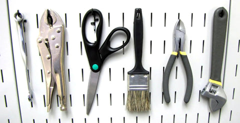 Slotted Tool Board Workstation Accessory Kit For Pegboard Black Secure Hook Engagement Rust Resistant Baked On Finish Display