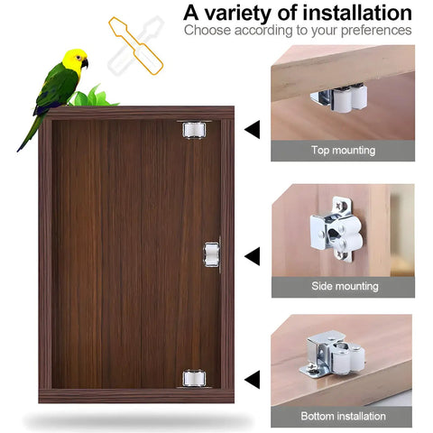 Image showing 6 Self-Adjusting Double Roller Ball Door Catches Made From Durable Alloy Steel For Cabinets And Drawers with mounting options.