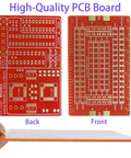 Hands On Soldering Practice Kit For SMD And SMT Training Board DIY For School Projects And Electronics Hobbyists To Boost Soldering Speed Accuracy And Skill GK1023, front and back view of PCB board