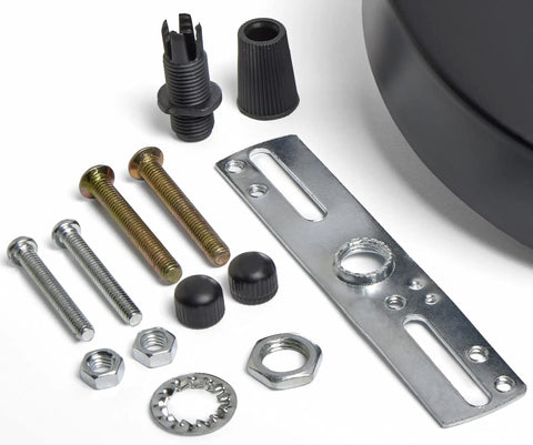 Black 6 Inch Ceiling Canopy Light Kit With Hardware, Extra Depth And Width For Industrial Style Fixtures, single hole mount