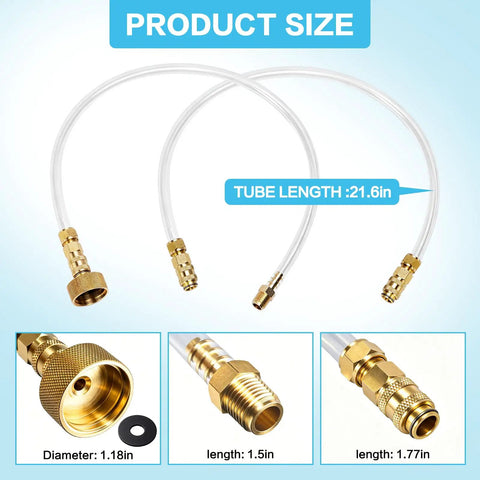 Leak-Proof Quick-Connect Hydraulic Steering Bleed Kit For Boats With Upgraded Detachable Cap And Anti-Slip Thread, product size details