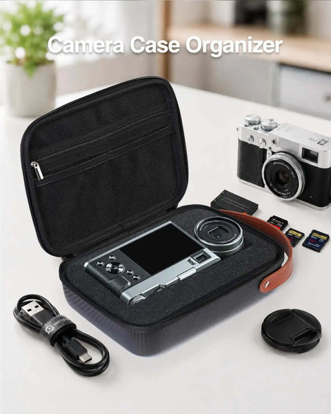 Level Up Your Rig With This Top Shelf Hard EVA Case Featuring Removable Foam Inserts For Shockproof Camera Organizer And Ready To Roll Drone Gear Bag With Strong Build, showing open case with camera and accessories.