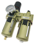All-In-One Lubricator Air Filter FRL Unit With Regulator For Pneumatic Systems, AC4010-06 Compatible in gold finish