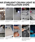 Car starlight ceiling light kit installation steps for dual color fiber optic star ceiling kit with app and remote control.