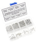 Assorted Go-To 304 Stainless Steel Hex Nuts Set Metric M1 to M3.5 Coarse Thread in labeled plastic box for screws and bolts