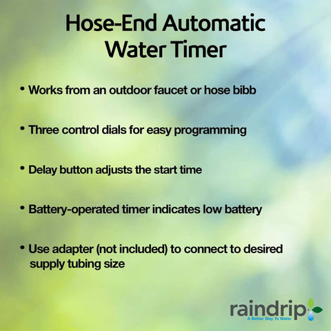 Analog Three Dial Sprinkler Timer With Rain Delay For Drip Irrigation Garden And Self Watering Systems graphic description