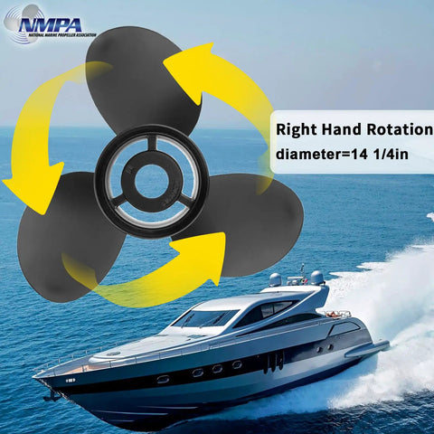 14 1/4x21 Boat Propeller For Mercury Mercruiser Alpha One And Bravo One Outboards, 3-Blade, 15 Spline, with yacht