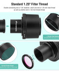 T2 Lens To Fuji FX Mount Camera Adapter And M42 To 1.25 Inch Telescope Adapter T Mount For X Series Cameras showing parts and threads