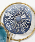 Wall Mounted Coat Rack With Heavy Duty Iron Hooks For Entryway Or Bathroom Door Organizer holds decorative blue metal plate design.