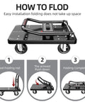 Foldable Push Cart Platform Cart With 360 Degree Swivel Wheels No-Fuss Heavy-Duty Hand Truck folding instructions