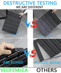 Comparison of ABS board versus plastic board for wall-mounted storage bins kit durability testing.
