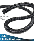 10 Foot Dust Collection Hose Kit With Five Threaded Adapters For Power Tools And Workshop Vacuums, flexible hose detail