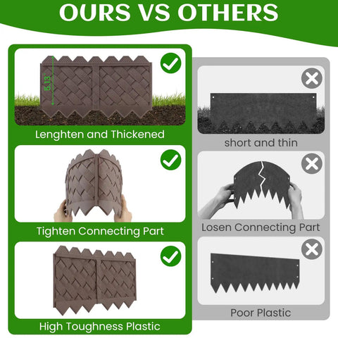 Comparison of interlocking no dig garden edging border kit for lawns and flower beds 30 pack with competitors