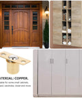 Pure Copper Door Ball Catch 16.5mm Pack Of 10 For Cabinets And Closets, shown with wood and metal furniture applications
