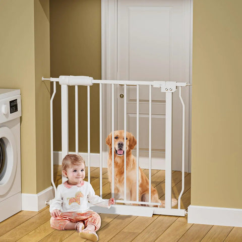 Wide Walk Through Baby Gate For Doorways And Stairs Adjustable 43 To 48 Inch Wide Opening 30 Inch Tall Pressure Mounted Indoor Child Gate For Kids And Pets