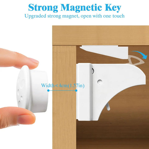 10 Pack Magnetic Cabinet Locks For Kid Proofing And Baby Safety On Cupboards And Drawers No Tools Needed Easy Install with magnetic key