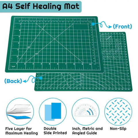 Top Tier Self Healing Rotary Cutting Mat 9 By 12 Inches Double Sided 5 Ply Craft Board For Sewing Quilting And Fabric Projects Shoots Crisp Lines Every Time Hella Smooth Surface Keeps Your Blades Fresh And Ready For Any DIY Hustle