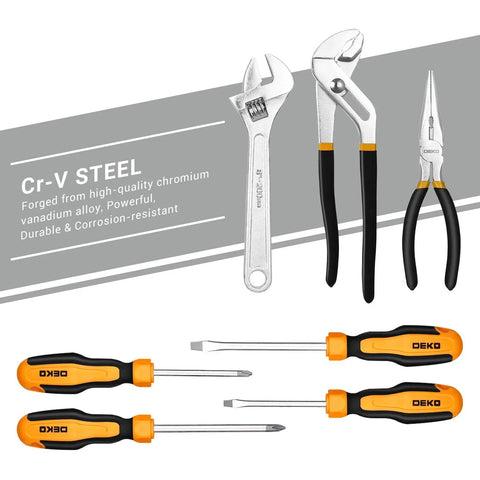 192 Piece Mechanics Tool Set With Socket Wrenches In A Heavy Duty Plastic Case tools including pliers and screwdrivers