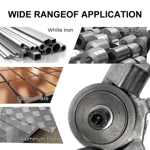 Electric Drill Plate Cutter Attachment For Sheet Metal Nibbling And Plate Cutting tool with iron steel copper aluminum examples