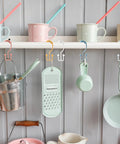 12 Piece Bohemian Rainbow Shower Curtain Hooks Set In 304 Stainless Steel Rust Proof With Balanced Double Glide For Smooth Curtain Hanging Dope Color Pop For Your Bathroom Vibe Upgrade with kitchen utensils hanging.