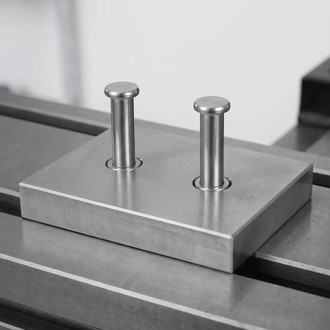 Heavy Duty 122Pcs Stainless Steel Clevis Pins And Cotter Pins Assortment Kit in use, mounted on metal block