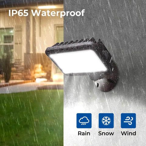 20W LED Flood Light Outdoor 2800 Lumens IP65 Waterproof Exterior Security Wall Light With 180 Degree Knuckle and 120V Aluminum Fixture.