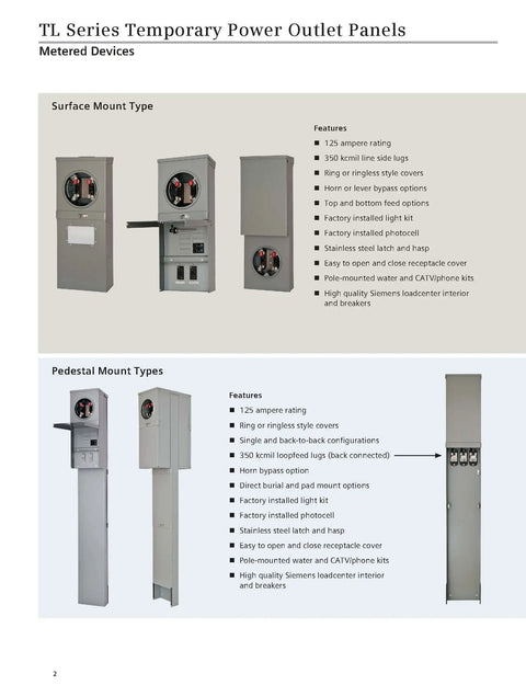 Talon Temporary Power Outlet Panel Water Connection Accessory For Pedestal Mount Devices with UL Listed Cover and Breakers