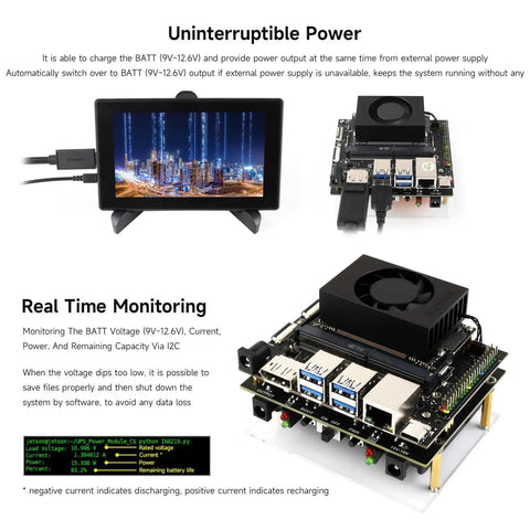 Uninterruptible Power Supply UPS Module For Jetson Orin Lets You Charge And Power Output At The Same Time 21700 Li Battery Ready