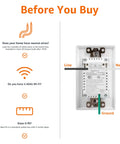 Smart In-Wall Outlet With Alexa Voice Control diagram showing wiring requirements for installation, including line, neutral, and ground.