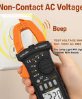Bluetooth Clamp Meter For Electricians And DIY Projects TRMS 6000 Counts with NCV measuring AC voltage near wall outlet