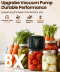 Upgraded Electric Mason Jar Vacuum Sealer Kit With Wide And Regular Mouth Lids, Strong 80 KPa Pump, 2500mAh Battery on jars