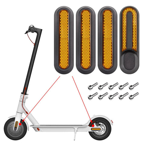 Easy Snap On Reflective Wheel Covers For Electric Scooters Front And Rear No Fuss Quick Install Night Safety Warning Front Fork Reflectors Weatherproof Durable