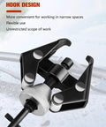 Universal Windshield Wiper Arm Removal Tool Kit With Stainless Steel Wiper Puller For Safe No Hassle Damage Free Arm Removal On Cars Trucks SUVs Includes Small Bearing Remover And Auto Repair Accessories, showing close-up of black metal hook design tool.