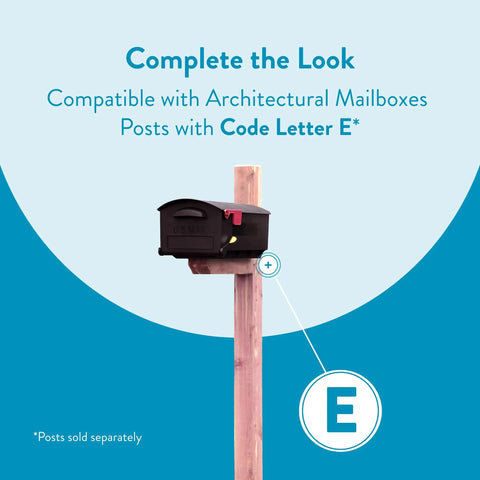 Large Capacity Plastic Post Mount Mailbox In Black For Outdoor Use, Weatherproof And Rustproof, USPS Compatible on wooden post