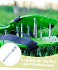 Heavy Duty Lawn Aerator Shoes With Metal Spikes For Deep Soil Aeration And Lawn Health, shown with 7 cm spikes on grass.