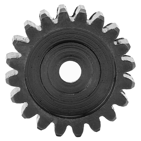 Close-up of a single gear from the Five Piece Steel Servo Spur Gear Set With 24 Tooth Internal Spline, 0.8 Modulus